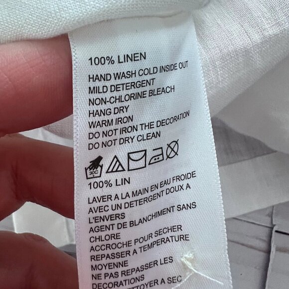 NWT Tommy Bahama Women's White Linen Long Sleeve Tunic Blouse Size Medium - Picture 10 of 13